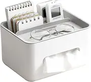 Rectangular Tissue Box Cover Multifunctional Tissue Box Holder with Stationery Remote Control Box, Decorative Tissue Pen Remote Organizer for Home/Office/Car/Restaurant/8863