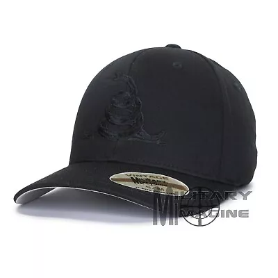 Snake 1791 Rattlesnake Embroidered Logo 2A hat Black on Black Flexfit Cap