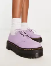 NEW Dr. Martens 1461 Quad II Oxford Leather Shoes Lilac Purple 8 Platform