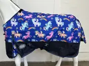 AXIOM 1800D BALLISTIC RAINBOW UNICORN 220g W/P WINTER HORSE RUG - 5' 9"