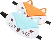 FRCOLOR 2Pcs Cartoon Design Eye Mask for Portable Eye Shade for Home Travel Comfortable Sleep Mask to Block Light for Students and Office Workers Fox Fox