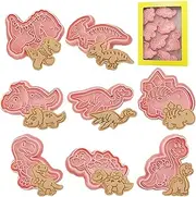 Dinosaur Cookie Cutters Set, 8 Pcs Dino Cookie Cutters Mini Dinosaur Cookie Cutters for Kids Baking Food Decoration Tools