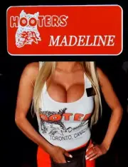 Hooters Uniform Madeline Name Tag Pin Back Dress Role Play Halloween Costume