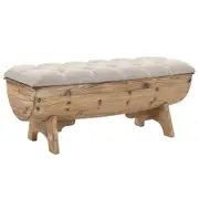 Storage Bench 103x51x44 cm Solid Wood and Fabric vidaXL