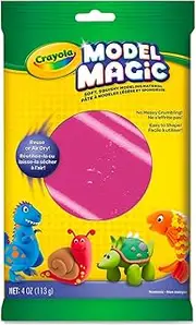 Crayola 113gm Model Magic, Raspberry, Modelling Compound, Lightweight and Spongy Compound That Sticks to Itself and Not Your Hands, No Messy Crumbling, Easy to Shape and Mold