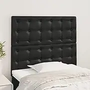 Upholstered Headboards, Adjustable Faux Leather Bed Headboard, 2 pcs Black 100 cm for Bedroom & Dorm