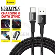 Baseus USB Type-C Braided Charging Cable Data Cord For iPhone 16 15 Samsung iPad