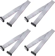 uxcell 4 Pcs IDC Flat Ribbon Cable, 2.54mm Pitch 17mm Width 30cm Long 14 Pin FC to FC Flat Ribbon Connector Jumper Wire for PC, LED Displays