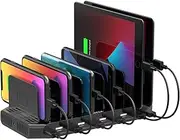 Unitek 10-Port USB Charging Station, 60W Fast Multi USB Charger with SmartIC Tech, Black, Compatible with iPad, Tablet, Kindle, Cell Phone