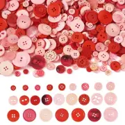 600Pcs Round Resin Buttons for Crafts Pink Red Buttons Mixed Size Decorative ...