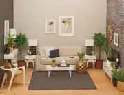 mid-cent mod 5 pc LR set: COFFEE, 2 SIDES, HALL TABLE & TV CONSOLE for BARBIE