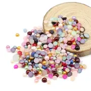 1000 Acrylic Half Pearl Flatback Round Bead 6mm Cabachons Scrapbook Craft