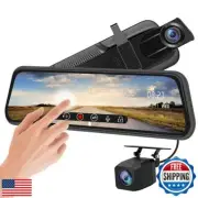 Backup Camera 10 inch Mirror Dash Cam Dual Lens Front Rear Dash Camera 1080P