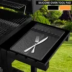 Grill Side Shelf Mat Silicone Griddle Tool Mat with 8 Slot Anti-Slip Grill weRRX