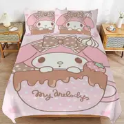 a1588 My Melody Duvet Cover Set, 3 Piece Bedding Set 86x70" Double Sided Printing Decorative Comforter Cover Set (1 Duvet Cover + 2 Pillow Shams)" jfr