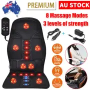 8 Mode Back Massager Chair Massage Seat Cushion Pad Heat Mat Full Body Cover AU