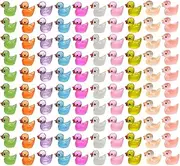 Taicols Mini Duck - 100 Pcs Luminous Resin Figures, Colorful Tiny Waterproof Sculptures for Fairy Garden Decor Ornament