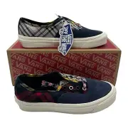 Vans Anaheim Factory Authentic 44 DX Shoes Mens 5.5 Womens 7 Gray Blue Plaid