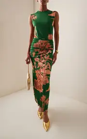 [Johanna Ortiz] Finding The Way Ruched Sleeveless Maxi Dress