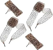 [WESIEVYA] 2 Pairs Chic Leopard Print Wide Shoe Laces Durable Sports Shoe Strings for Sneakers for All Occasions Unique Style for Halloween and Casual Outings