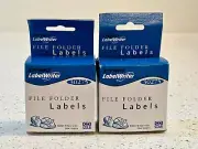 2 Unopened DYMO 30275 LabelWriter File Folder Labels White w/Blue Stripes