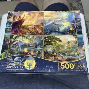 Disney Dreams Collection, Thomas Kinkade 4- 500 Piece Puzzles, New - Lion King+