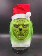 1 Piece Grinch Latex Mask Head Cover Halloween Christmas Mask Movie Prom Character Props