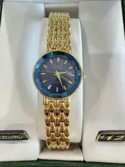 NIB VTG Presision Gruen Cocktail Gold Diamond Accent Jewel Ladies Watch