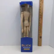 Blick Manikin Female Posable Model Jointed Wood Brown Mannequin Artist 16"