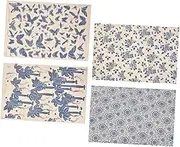 BEBEMOKO 4 Sheets Pottery Underglaze Transfer Paper for DIY Crafts Beautiful Clay Decor Easy to Use and Cut for Pottery Projects