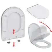 Soft-close Toilet Seat with Quick-release Design White Square vidaXL