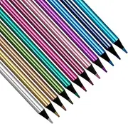 Yphzmtz 12 Colors Metallic Colouring Pencils, Adult Colouring Pencils, Kids, Birthday Gift, Coloring, Drawing and Greeting Cards