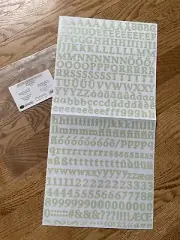 Creative Memories Large ABC/123 -PISTACHIO CLASSY Stickers - One Sheet Green