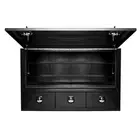 190 x 60 x 120cm Aluminium Black 3 Drawer 3/4 Half Side Truck Tool Box HIGH Side