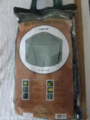 Plow & Hearth All Weather Cover Fire Pit 32" dia. x 18" Green