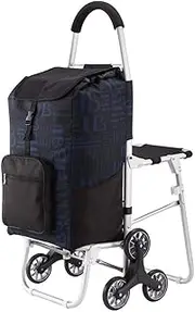 Walker Rollator Shopping Cart with Seat, Foldable, Lightweight and Portable Mobility Aids, Large Capacity to Meet Daily Shopping Needs Little Surprise