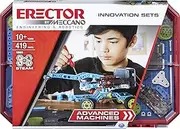 Erector by Meccano, Advanced Machines Innovation Set, S.T.E.A.M. Building Kit with Real Motor