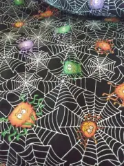 Fabric Traditions 2 3/4 Yards Halloween Spiders Webs Fabric 2005