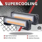 4pcs Amber LED Light Car Front Grille Emergency Recovery Strobe Warning Lights