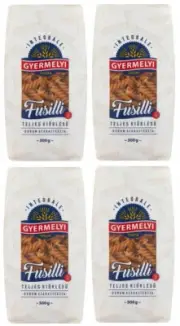 4x Hungarian Gyermelyi Fusilli Wholemeal Durum Dry Noodles 4x500g/4x17.64oz