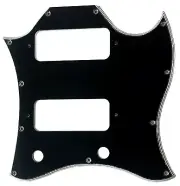 Custom For Full Face Gibson SG P90 Style Guitar Pickguard,5 Ply Black