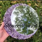 Amethyst Round Crystal Agate Wall Mirror, Personalized Best Gift To Him/Her Deco