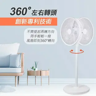 【勳風】可用行動電源，停電也不怕!! 14吋充插二用旋風式DC扇節能電風扇立扇循環扇(BHF-T0024)不怕停電/可用行動電源