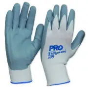 Prochoice NYLON GLOVES 2Pairs, Nitrile Foam Coated *Aust Brand- Size 8, 9 Or 10