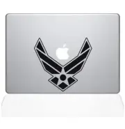 The Decal Guru Air Force MacBook Decal Vinyl Sticker - 12" MacBook - Black