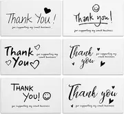 120Pcs Thank You Cards Small Business, Mini 6 Styles Thank You for Supporting Cards Notes Shopping White Thanks Greeting Cards for Retail Store Owner Goods Customer 2x3.5 Inch