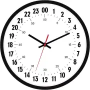 24 Hour Wall Clock 12 Inch Quartz Battery Operated round Analog Wall Clock Milit