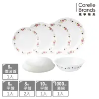 在飛比找momo購物網優惠-【CorelleBrands 康寧餐具】花漾派對6件式餐盤組