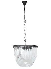 Zeal Small 8 Light Chandelier in Aged Steel/Crystal