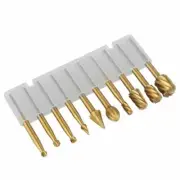 10Pcs HSS Router Bits for Dremel, Wood Carving Tools, Rotary Drill File Set